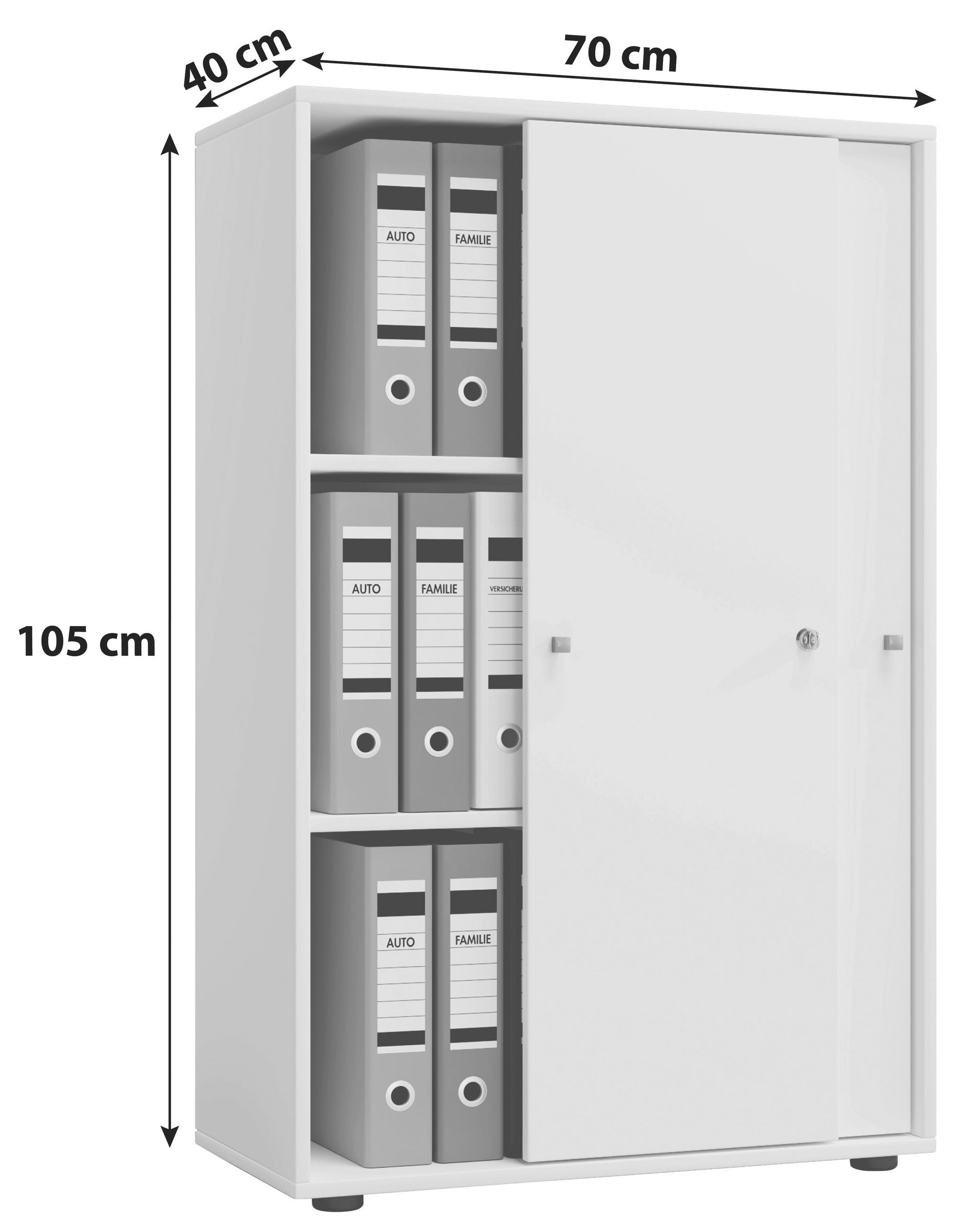 AKTENSCHRANK Weiß - Weiß, Basics, Holzwerkstoff (70/105/40cm) - MID.YOU