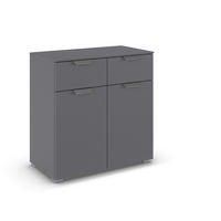 KOMMODE  in 80/81/42 cm  - Chromfarben/Dunkelgrau, Design, Holzwerkstoff/Metall (80/81/42cm) - Carryhome