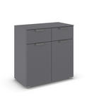 KOMMODE  in 80/81/42 cm  - Chromfarben/Dunkelgrau, Design, Holzwerkstoff/Metall (80/81/42cm) - Carryhome