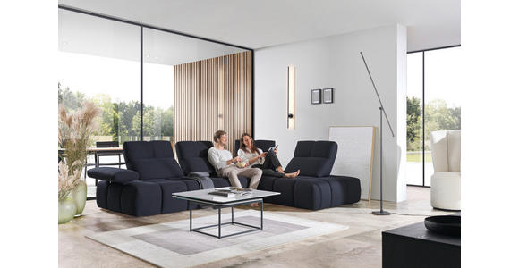 ECKSOFA in Struktur Schwarz 313/233 cm - Schwarz, Design, Kunststoff/Textil (313/233cm) - Emilio Belluti