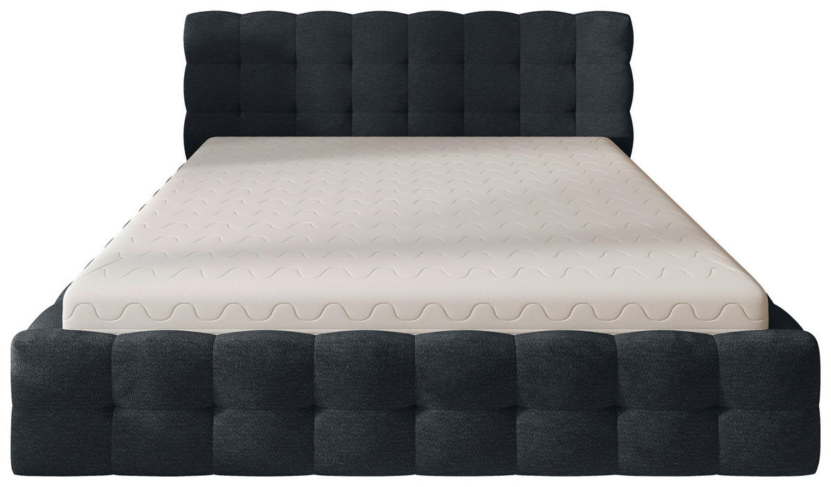 POLSTERBETT 200/200 cm,  in Anthrazit, gepolstertes Kopfteil, Lattenrost, Bettkasten,  - Anthrazit/Schwarz, MODERN, Holz/Kunststoff (200/200cm) - Chameo