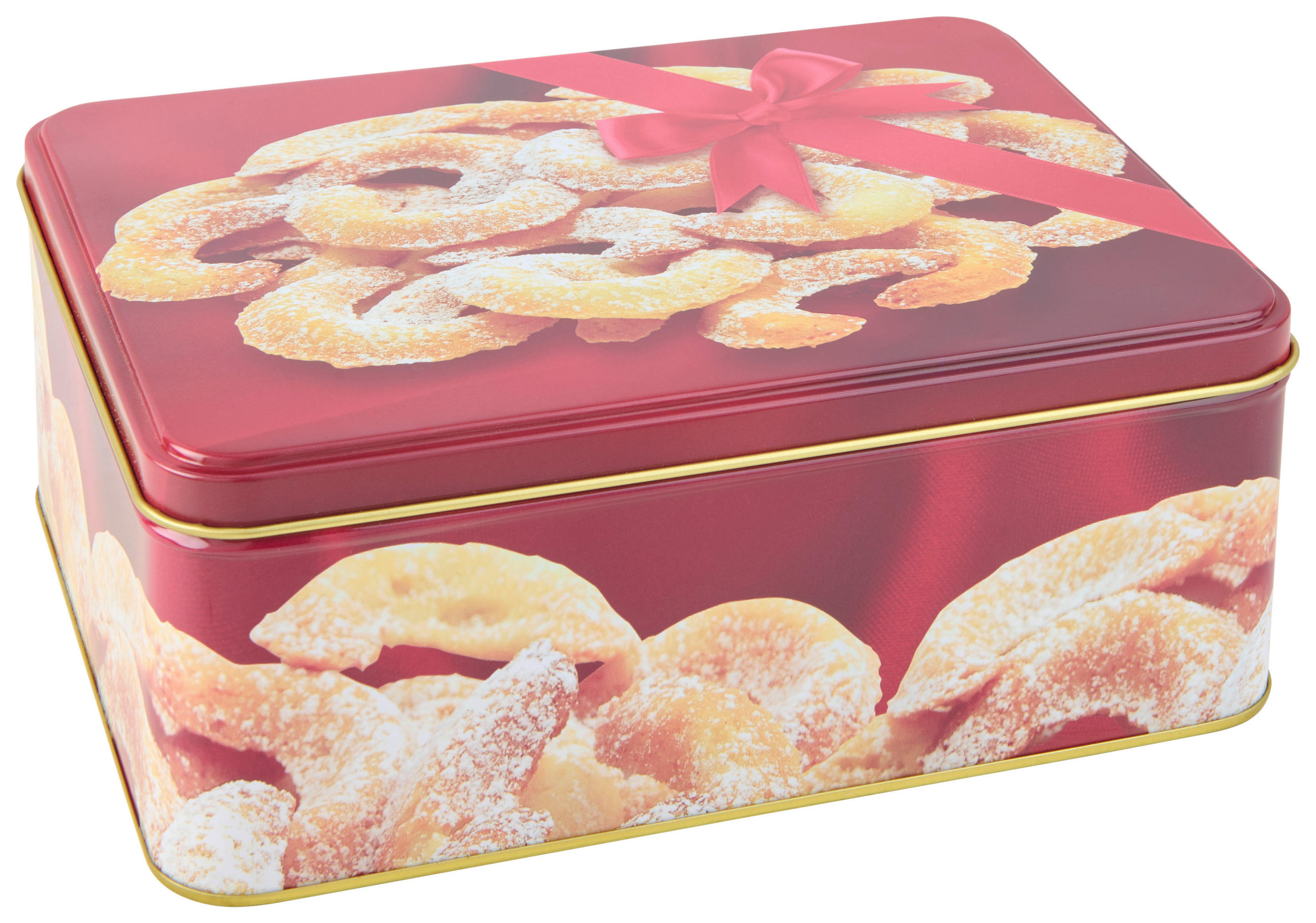 DÓZA NA SUŠIENKY  - žltá/biela, Basics, kov (20,5/15,5/8,3cm) - X-Mas