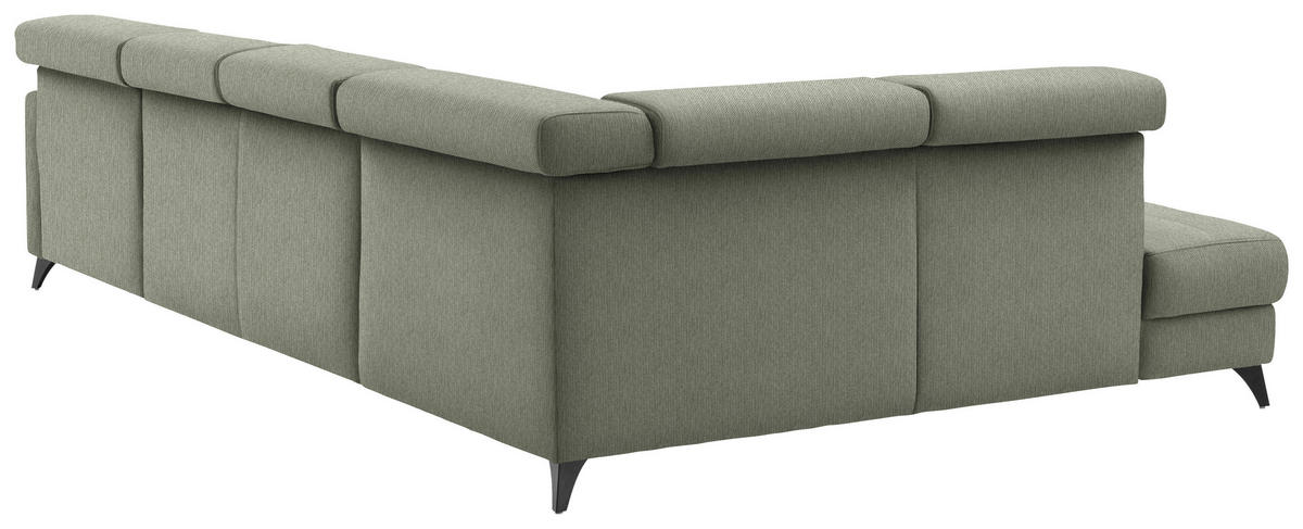 WOHNLANDSCHAFT Flachgewebe Grün  - Schwarz/Grün, Konventionell, Textil/Metall (215/333/174cm) - Beldomo System