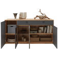 SIDEBOARD 181,9/89,5/45,2 cm  - Wildeiche/Graphitfarben, Natur, Glas/Holz (181,9/89,5/45,2cm) - Valnatura