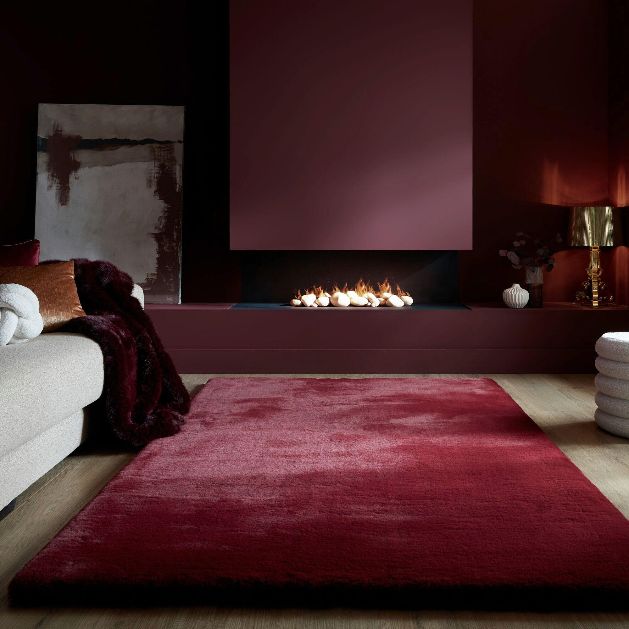 WEBTEPPICH 80/150 cm IVY LUXURY FUR Rot  - Rot, KONVENTIONELL, Textil (80/150cm)