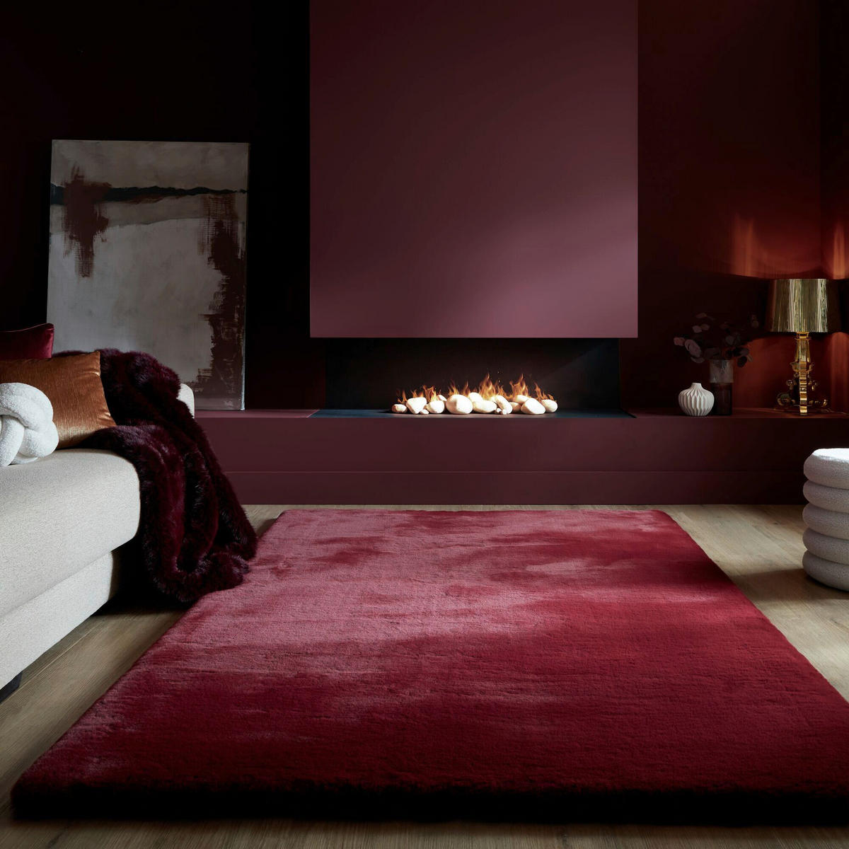 WEBTEPPICH 200/290 cm IVY LUXURY FUR Rot  - Rot, KONVENTIONELL, Textil (200/290cm)