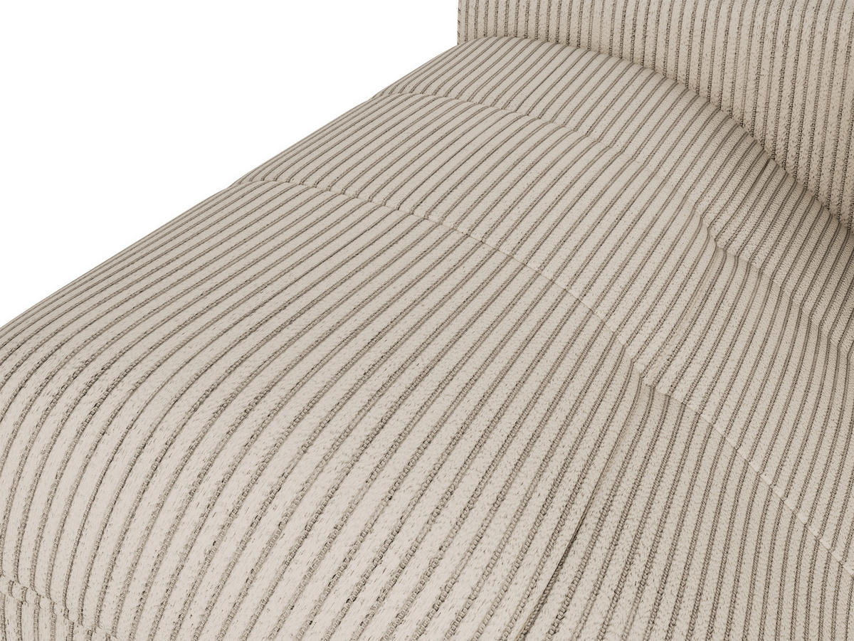 ECKSOFA in Cord Creme  - Creme/Schwarz, Design, Textil (276/177cm) - MID.YOU