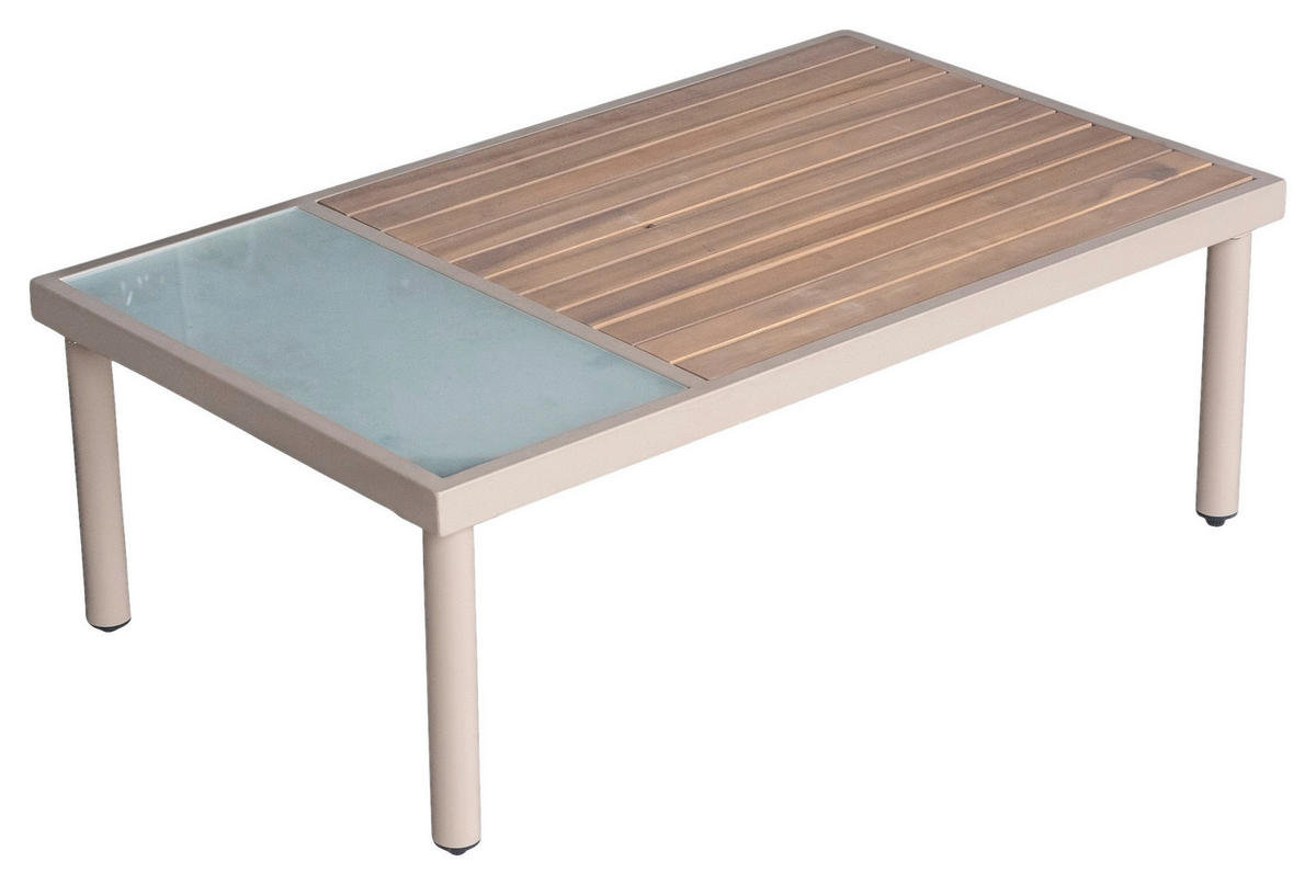 LOUNGEGARNITUR  215/170 cm  Akazie massiv Eisen  - Creme/Akaziefarben, MODERN, Holz/Textil (215/170cm) - Ambia Garden