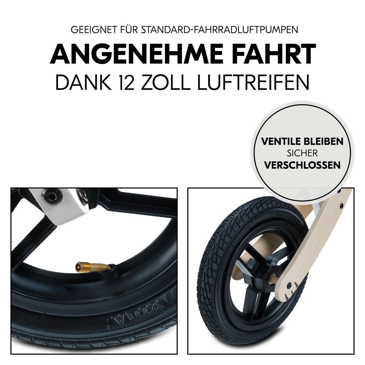 LAUFRAD BALANCE N RIDE  - Schwarz/Weiß, Basics, Holz/Kunststoff (39,5/55/85cm) - Hauck
