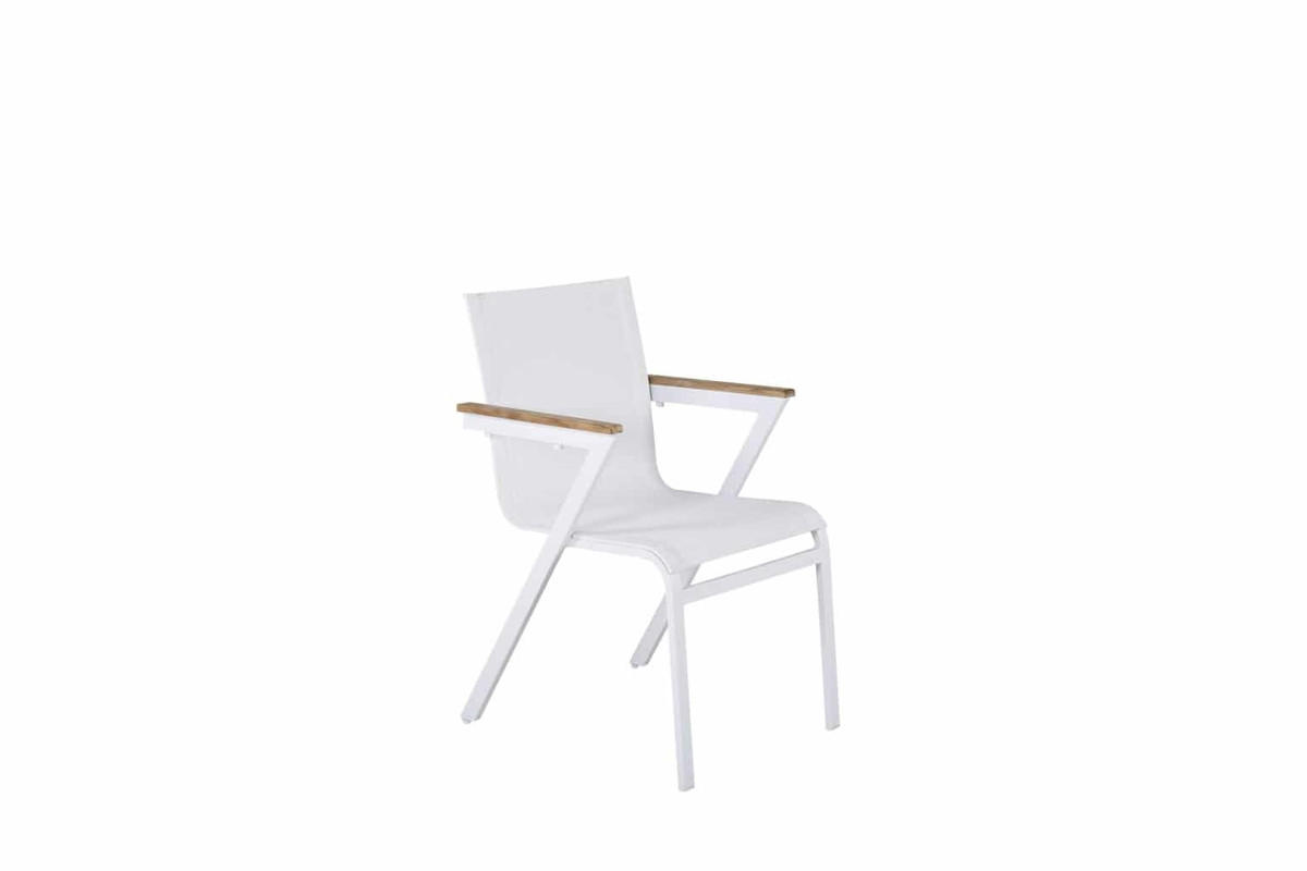 UTESTOL i trä, metall, textil naturfärgad, vit  - vit/naturfärgad, Basics, metall/trä (57/87/61cm)