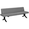 SITZBANK in Metall, Textil Hellgrau  - Hellgrau/Schwarz, Konventionell, Textil/Metall (220/87/70cm) - Moderano