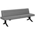 SITZBANK 220/87/70 cm  in Hellgrau  - Hellgrau/Schwarz, KONVENTIONELL, Textil/Metall (220/87/70cm) - Moderano