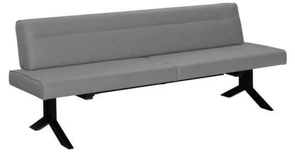 SITZBANK 220/87/70 cm in Hellgrau - Hellgrau/Schwarz, KONVENTIONELL, Textil/Metall (220/87/70cm) - Moderano