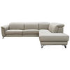 ECKSOFA in Echtleder Schlammfarben  - Schlammfarben/Schwarz, Modern, Leder/Holz (303/240cm) - Livetastic