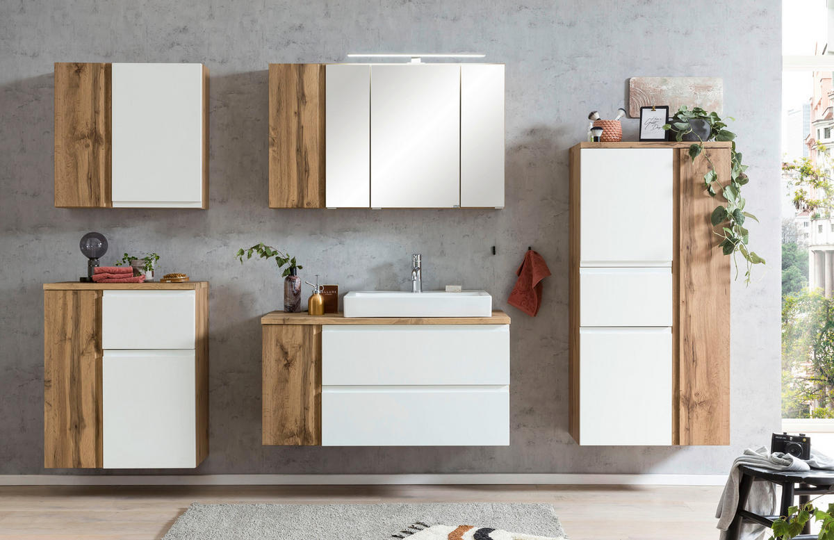 HÄNGESCHRANK 65/64/20 cm  - Weiss/Eiche Wotan, Modern, Holzwerkstoff (65/64/20cm) - Held