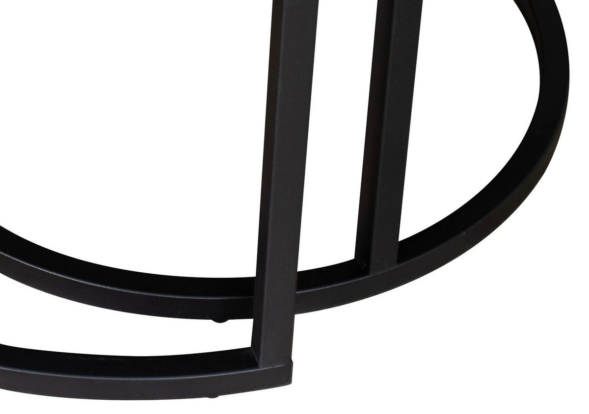 COUCHTISCHSET rund Braun, Schwarz  - Schwarz/Braun, Design, Holzwerkstoff/Metall (50-70/50-70/38-42cm) - MID.YOU