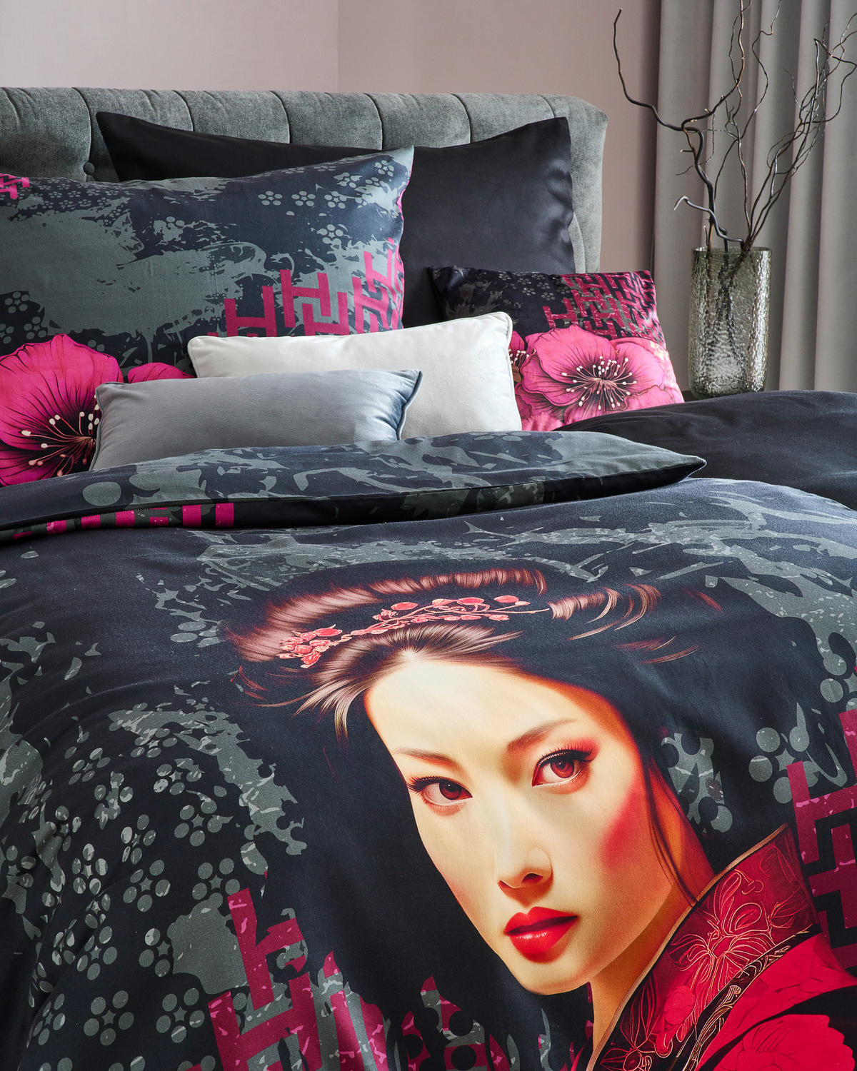 VÄNDBART PÅSLAKANSET satin 150/210 cm  - svart, Trend, textil (150/210cm) - Esposa