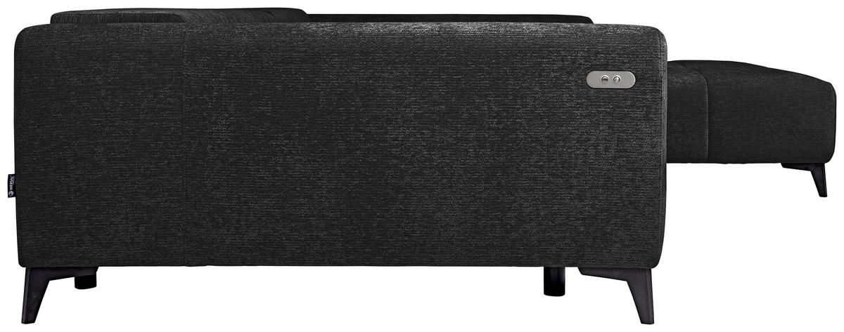 HÖRNSOFFA i chenille svart  - svart, Klassisk, textil/plast (279/222cm) - MID.YOU