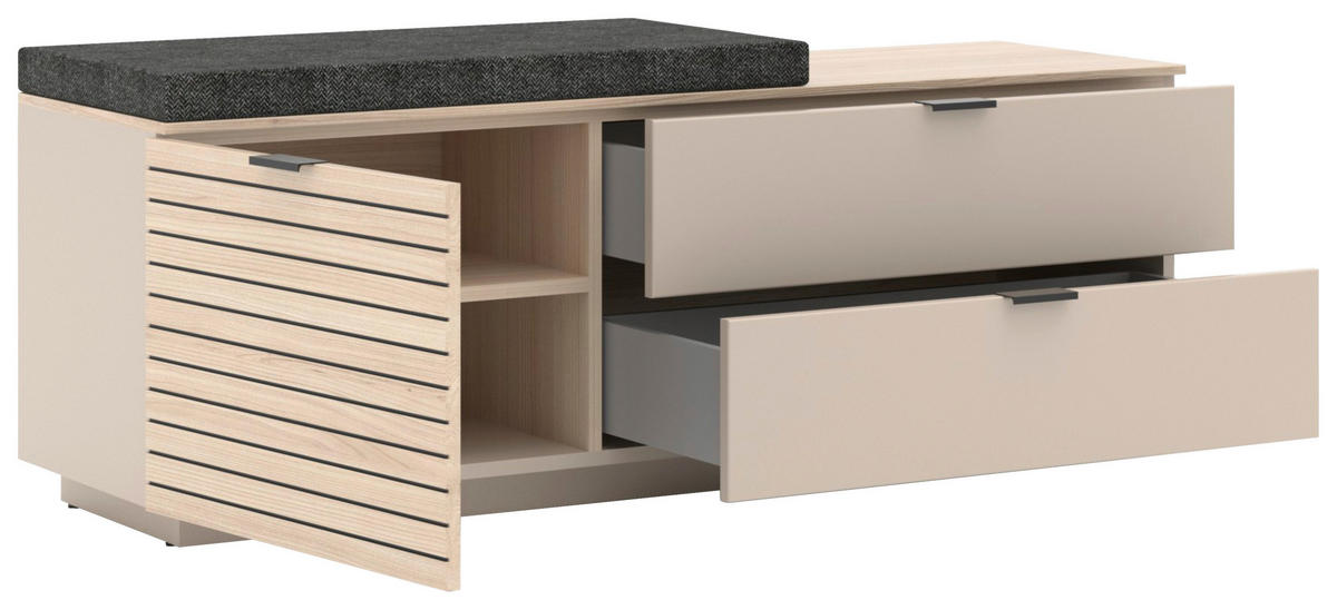 GARDEROBE 4-teilig  in 143/202/38 cm  - Kaschmir/Eichefarben, Design, Holzwerkstoff/Textil (143/202/38cm) - Xora