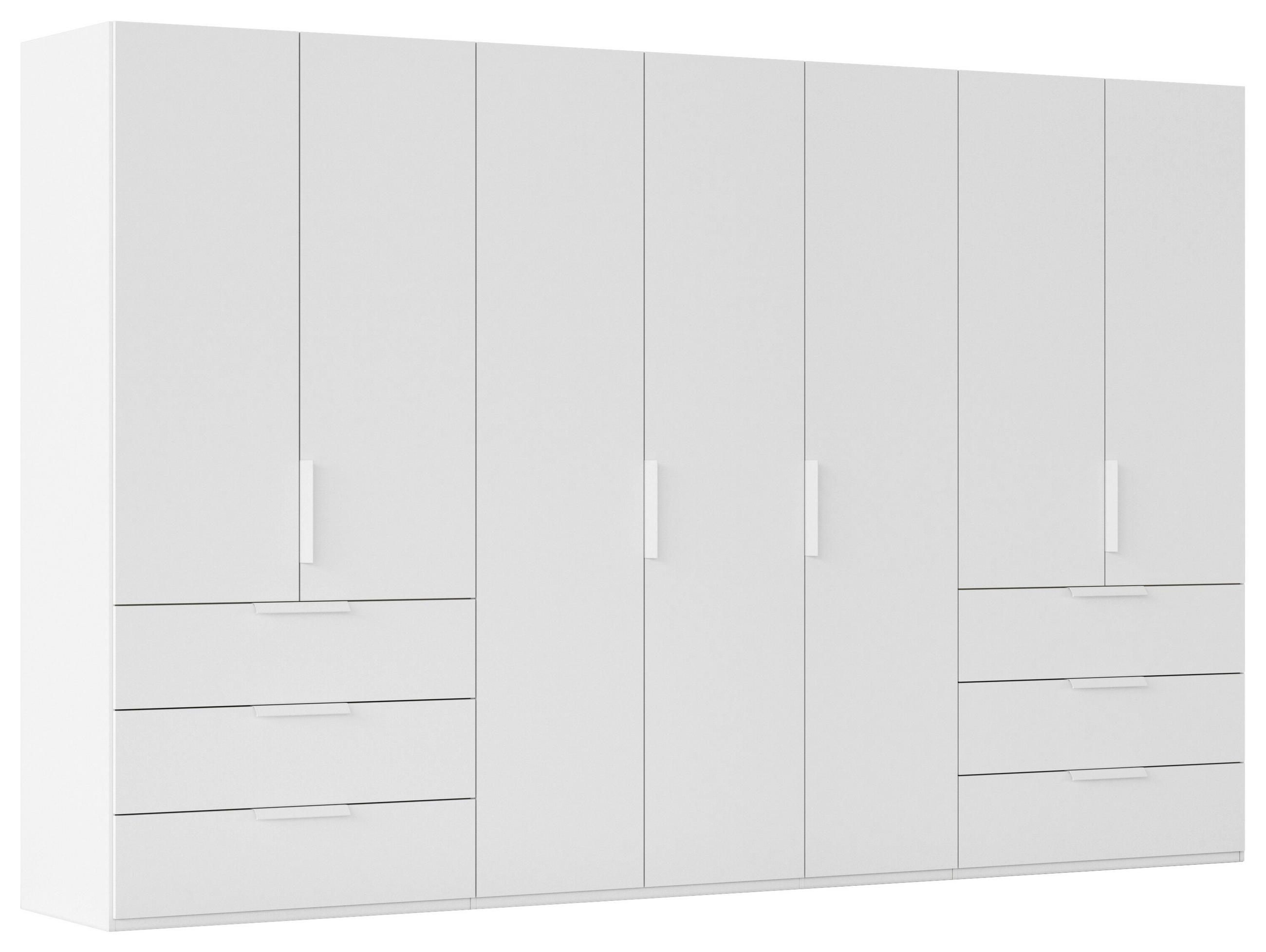 DREHTÜRENSCHRANK 350/223/61 cm,  in Weiß, 7-türig  - Weiß, Basics, Holzwerkstoff/Metall (350/223/61cm) - Novel