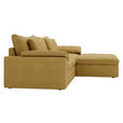 ECKSOFA  in Webstoff Currygelb  306/198 cm  - Currygelb/Schwarz, MODERN, Kunststoff/Textil (306/198cm) - Carryhome