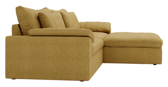 ECKSOFA  in Webstoff Currygelb  306/198 cm  - Currygelb/Schwarz, MODERN, Kunststoff/Textil (306/198cm) - Carryhome