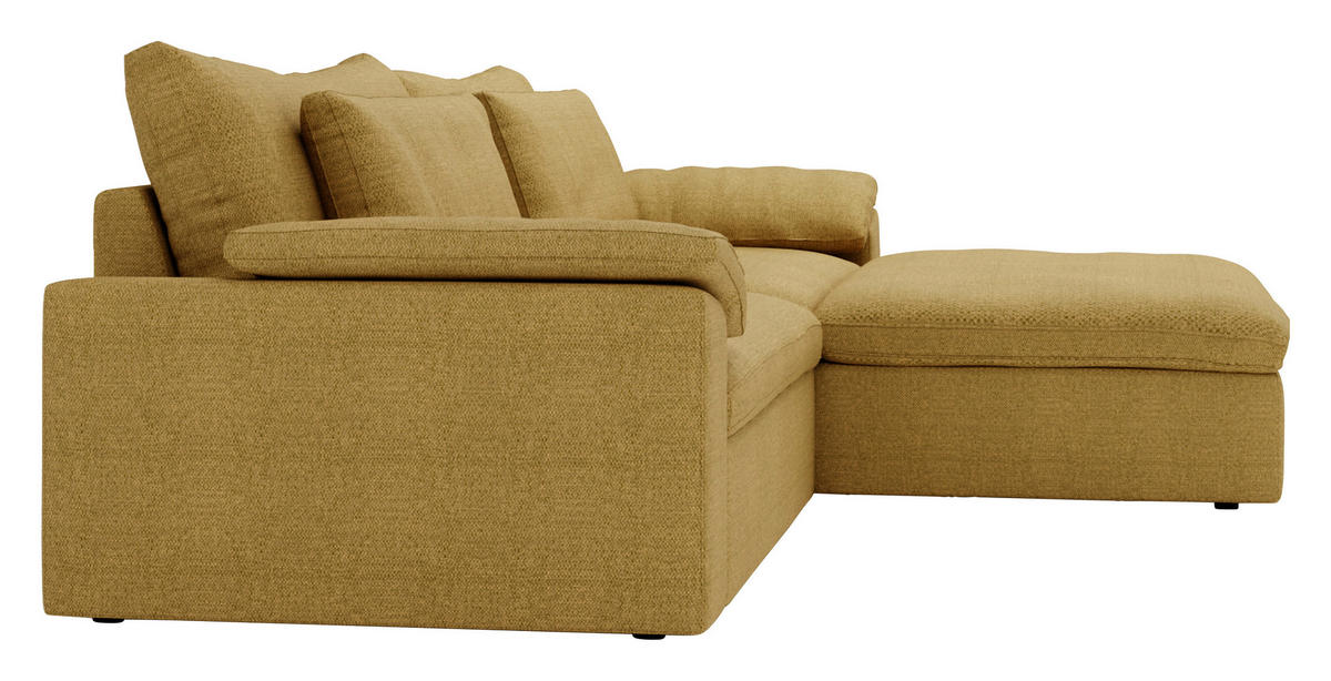 ECKSOFA  in Webstoff Currygelb  306/198 cm  - Currygelb/Schwarz, MODERN, Kunststoff/Textil (306/198cm) - Carryhome