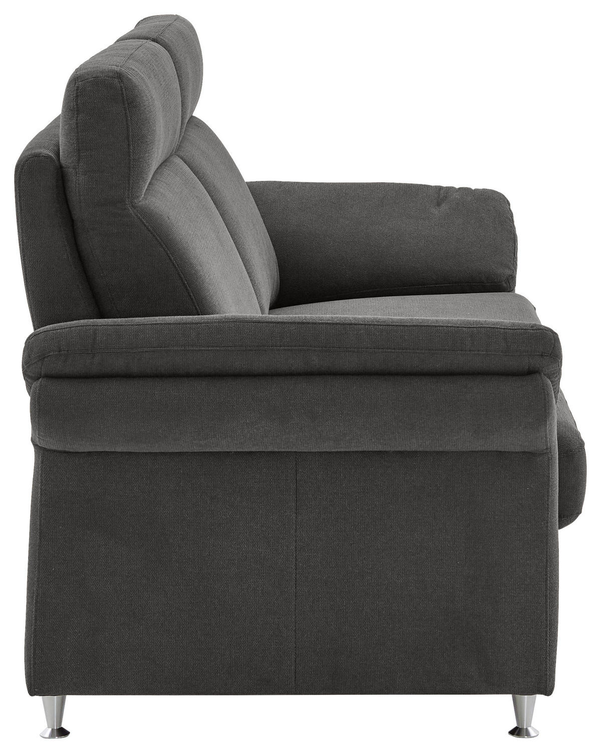 3-SITZER-SOFA in Flachgewebe Anthrazit  - Anthrazit/Alufarben, Modern, Textil/Metall (196/103/89cm) - Pure Home Comfort