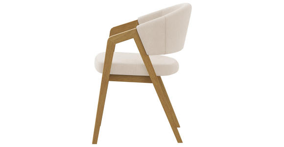 ARMLEHNSTUHL in Mikrofaser - Eichefarben/Weiß, KONVENTIONELL, Holz/Textil (59/96/60cm) - Carryhome
