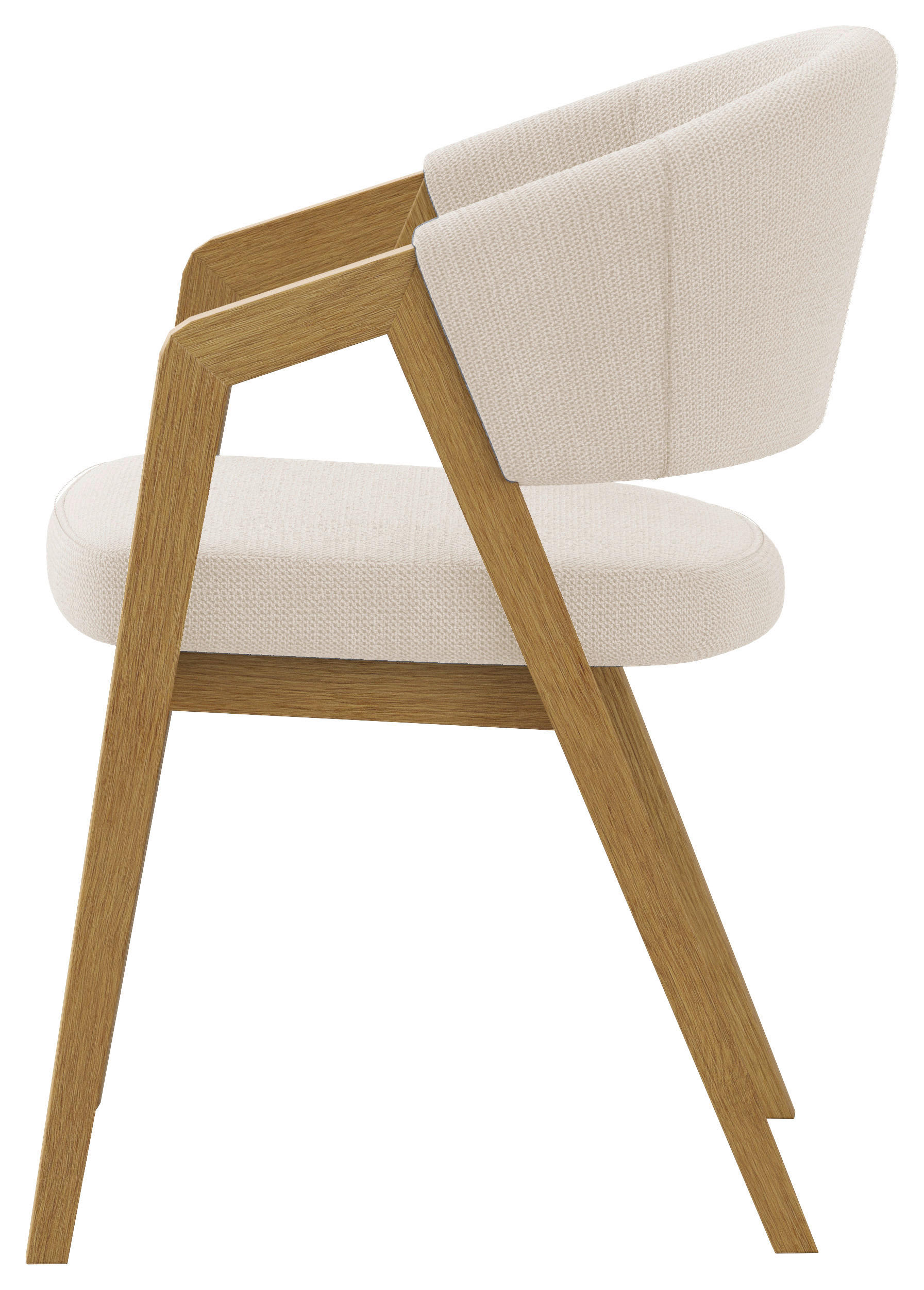 Thumbnail - Carryhome Armlehnstuhl, Weiß, Eiche, Textil, Eiche, massiv, eckig, 59x96x60 cm, Stoffauswahl, Esszimmer, Stühle, Esszimm...