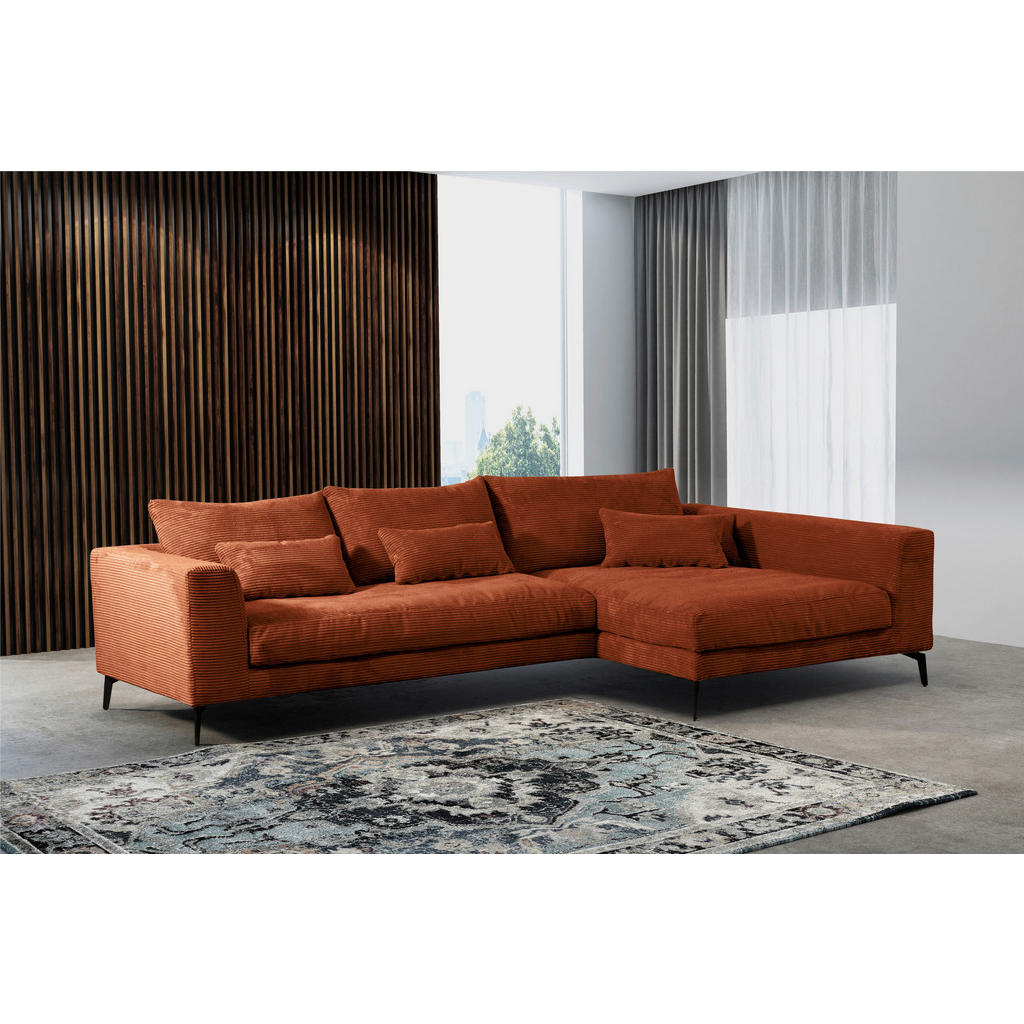 Thumbnail - Livetastic Ecksofa, Kupfer, Textil, 3-Sitzer, Füllung: Schaumstoff,Silikon, Ottomane rechts, L-Form, 313x172 cm, Made in...