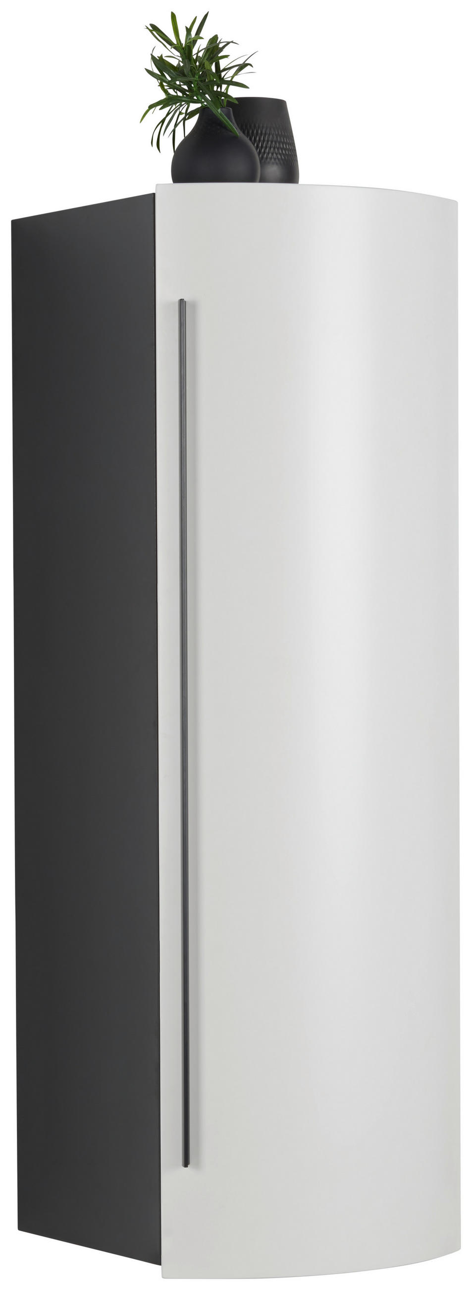 MIDISCHRANK 40/125/45 cm  - Weiss/Schwarz, Modern, Glas/Holzwerkstoff (40/125/45cm) - Dieter Knoll