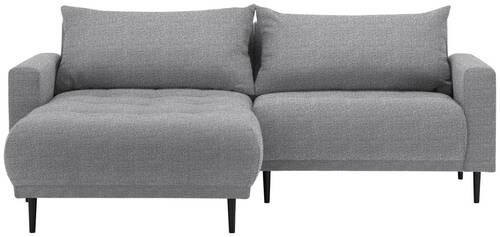 ECKSOFA in Flachgewebe Grau  - Schwarz/Grau, Design, Holz/Textil (160/215cm) - Stylife