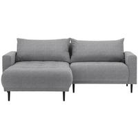 ECKSOFA in Flachgewebe Grau  160/215 cm  - Schwarz/Grau, Design, Holz/Textil (160/215cm) - Stylife