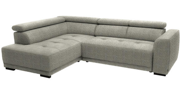 ECKSOFA in Struktur Creme 205/284 cm - Creme/Schwarz, Design, Kunststoff/Textil (205/284cm) - Xora