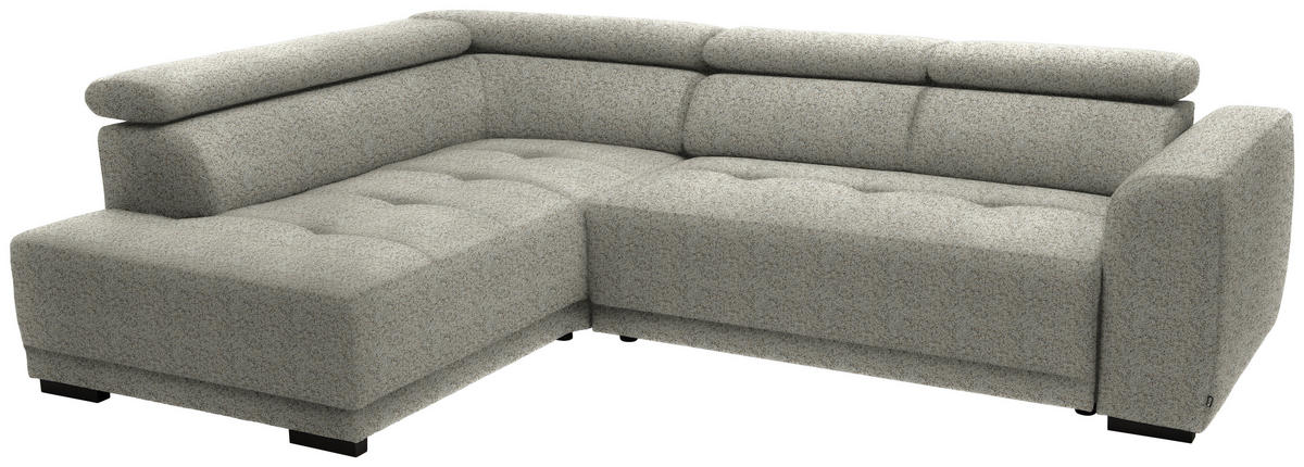 ECKSOFA in Struktur Creme  205/284 cm  - Creme/Schwarz, Design, Kunststoff/Textil (205/284cm) - Xora