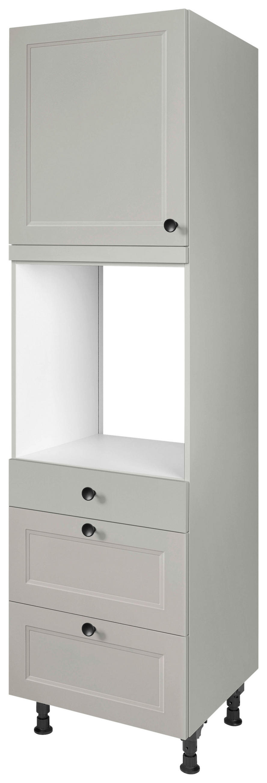 GERÄTEUMBAUSCHRANK 60/216,6/58 cm  in Grau  - Schwarz/Grau, MODERN, Holzwerkstoff/Metall (60/216,6/58cm) - Nobilia