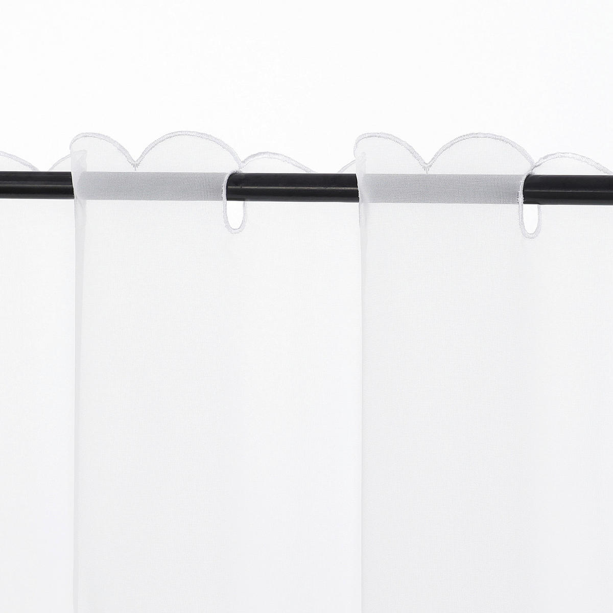 KURZGARDINE   90/45 cm   - Weiß Hochglanz, Basics, Textil (90/45cm) - Joyswahl