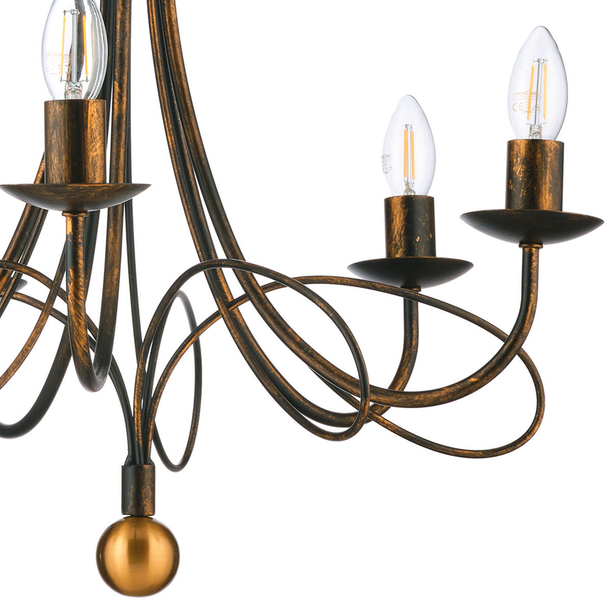 KRONLEUCHTER 60/60/110 cm   - Braun, KONVENTIONELL, Metall (60/60/110cm)