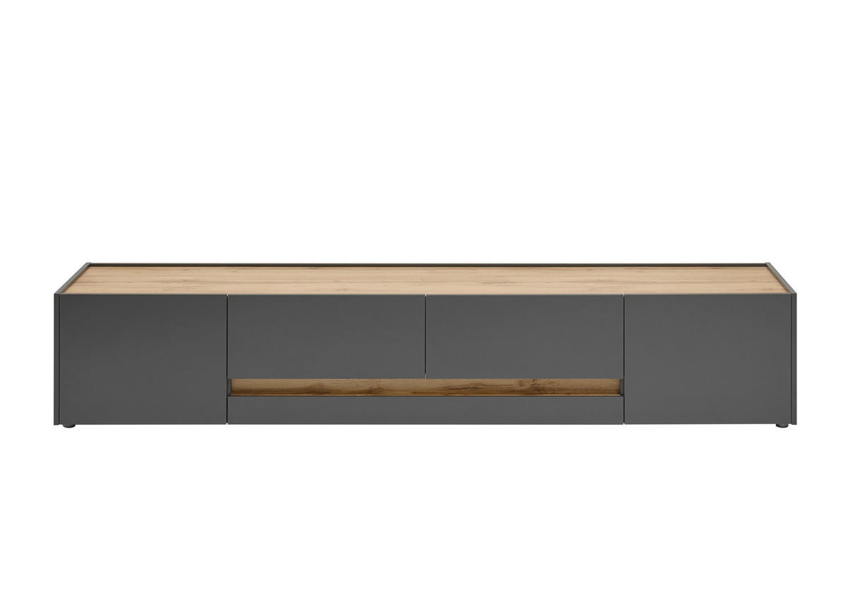 LOWBOARD  223/42/45 cm 2 Schublade(n) Beimöbel erhältlich, stehend  - Anthrazit/Eiche Wotan, Design, Holzwerkstoff/Kunststoff (223/42/45cm) - Modante