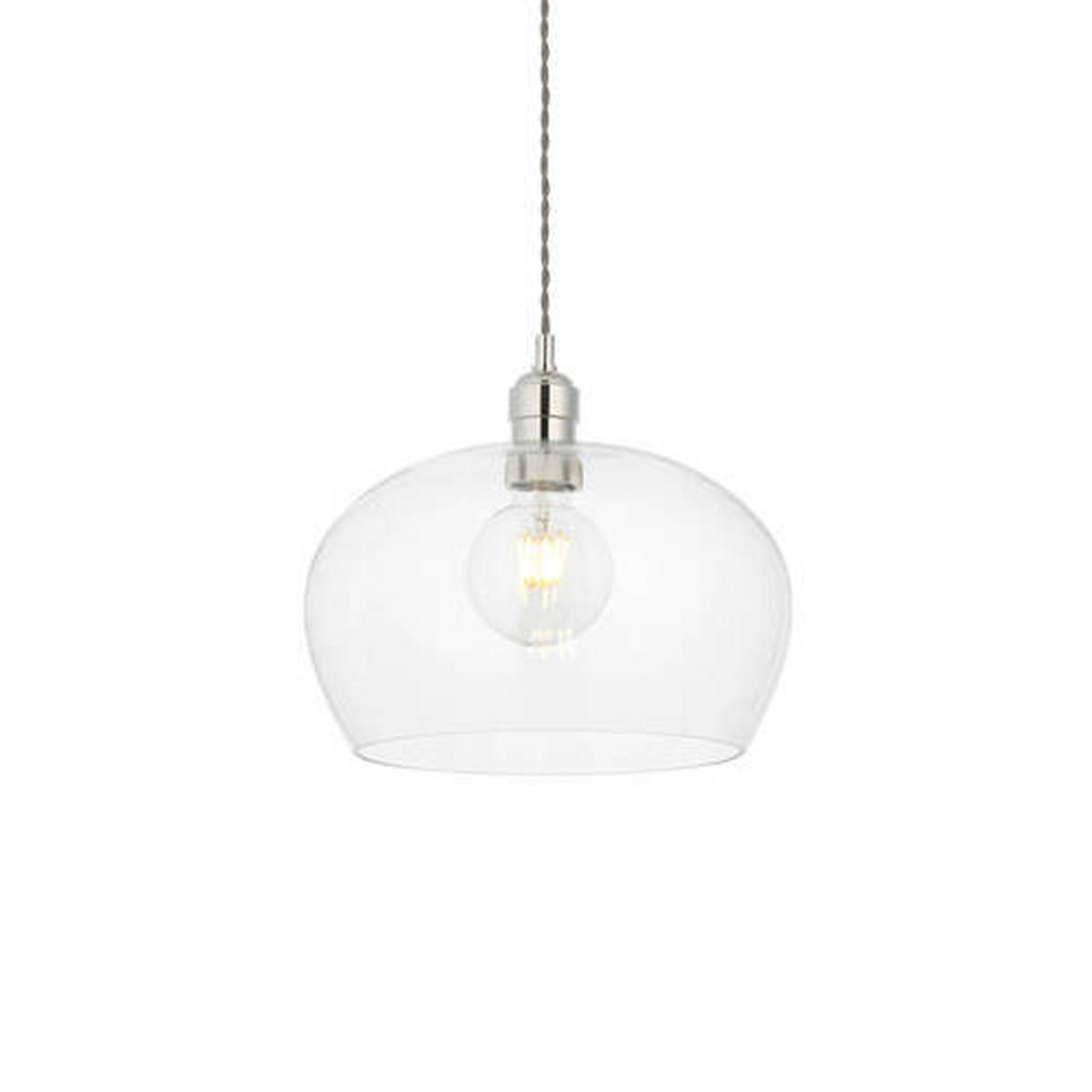 HÄNGELEUCHTE 31/151 cm  - Klar/Nickelfarben, Basics, Glas (31/151cm) - ENDON