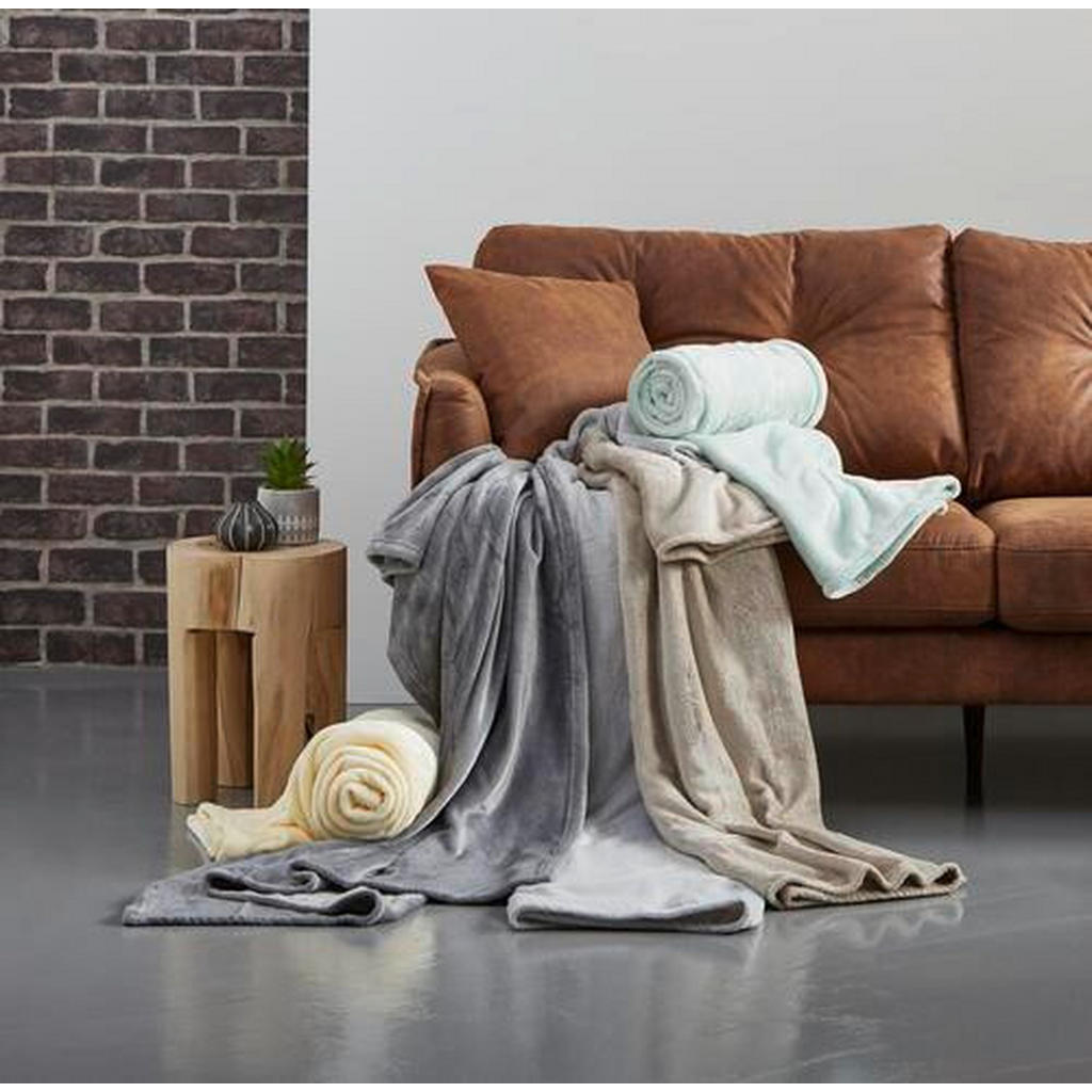 Thumbnail - Novel Wohndecke Luna, Silber, Textil, Uni, 220x240 cm, AZO-frei, Oeko-Tex® Standard 100, pflegeleicht, Übergröße, Wohnte...