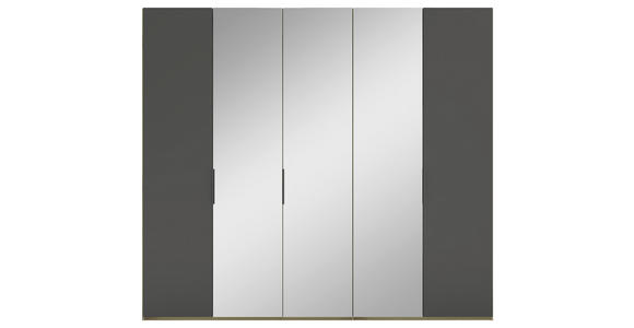 DREHTÜRENSCHRANK 250/223/62 cm 5-türig Anthrazit, Eiche Artisan - Anthrazit/Schwarz, KONVENTIONELL, Glas/Holzwerkstoff (250/223/62cm) - Novel