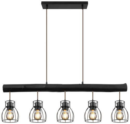 HÄNGELEUCHTE 104/13,6/140 cm    - Schwarz, Basics, Holz/Metall (104/13,6/140cm) - Globo