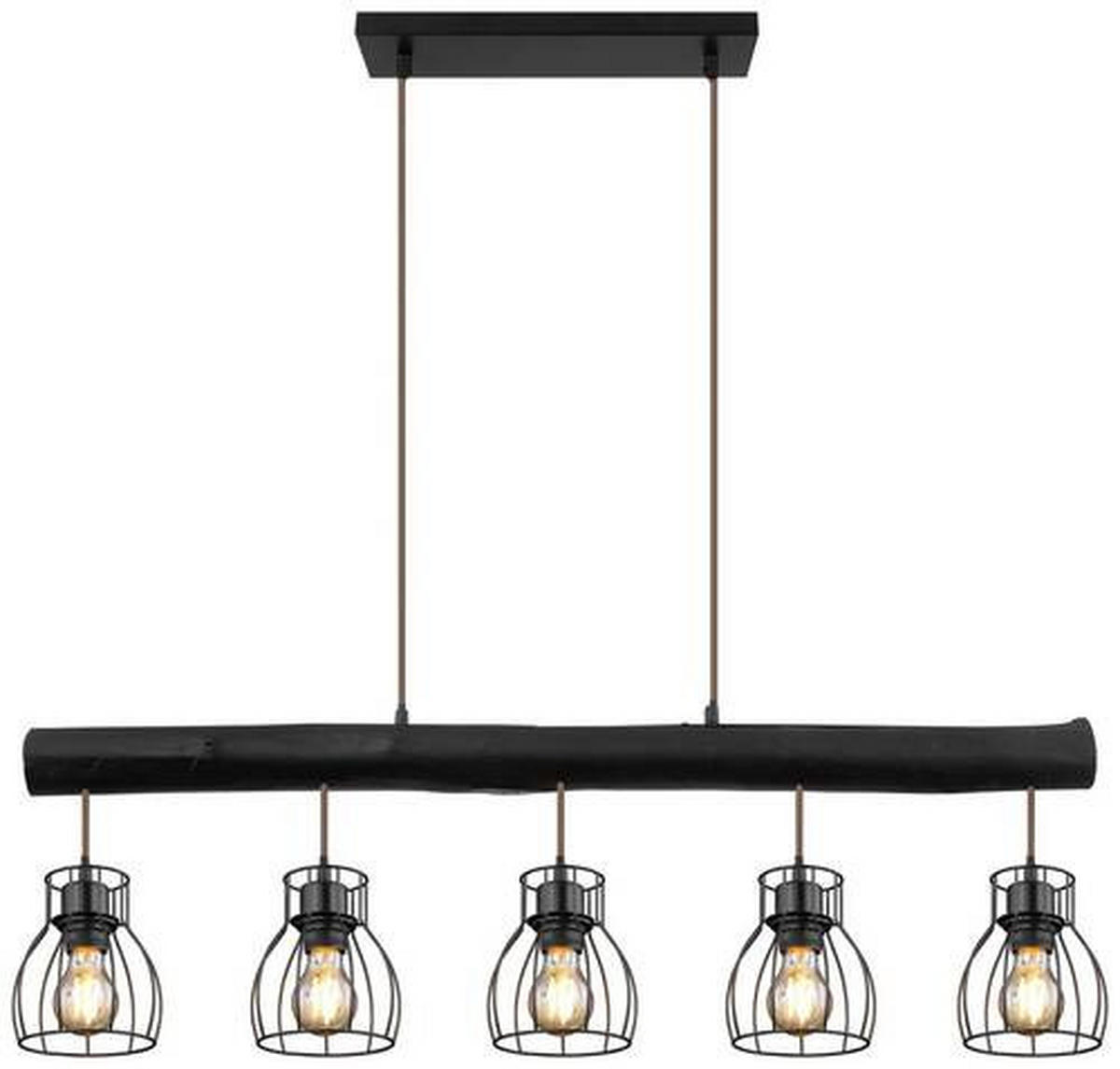 HÄNGELEUCHTE 104/13,6/140 cm    - Schwarz, Basics, Holz/Metall (104/13,6/140cm) - Globo
