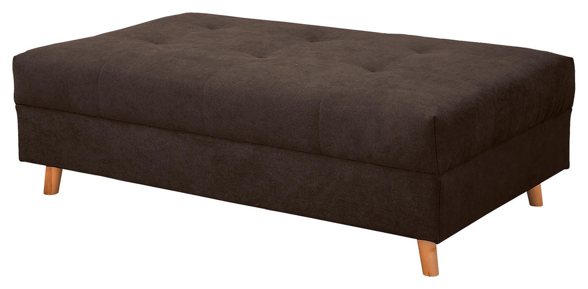 ECKSOFA inkl. Hocker Ariella Graubraun Mikrofaser  - Graubraun/Naturfarben, Design, Holz/Textil (161/231cm) - Livetastic