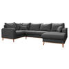 WOHNLANDSCHAFT in Textilgeflecht Dunkelgrau  - Wengefarben/Dunkelgrau, Design, Holz/Textil (167/296/170cm) - Livetastic