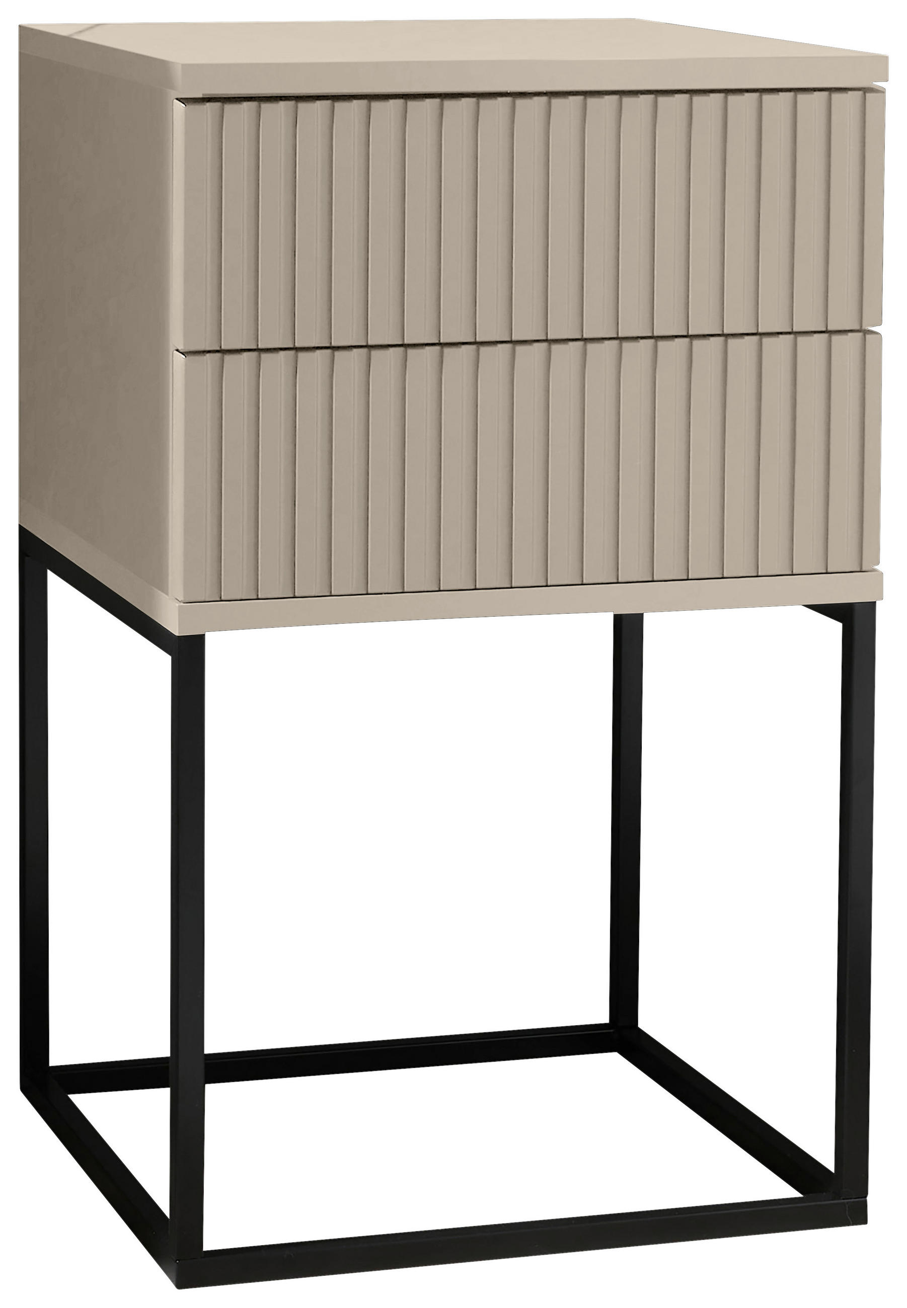 NACHTSCHRANK 40/65/38,5 cm  - Kaschmir/Schwarz, Design, Holzwerkstoff/Metall (40/65/38,5cm) - Livetastic