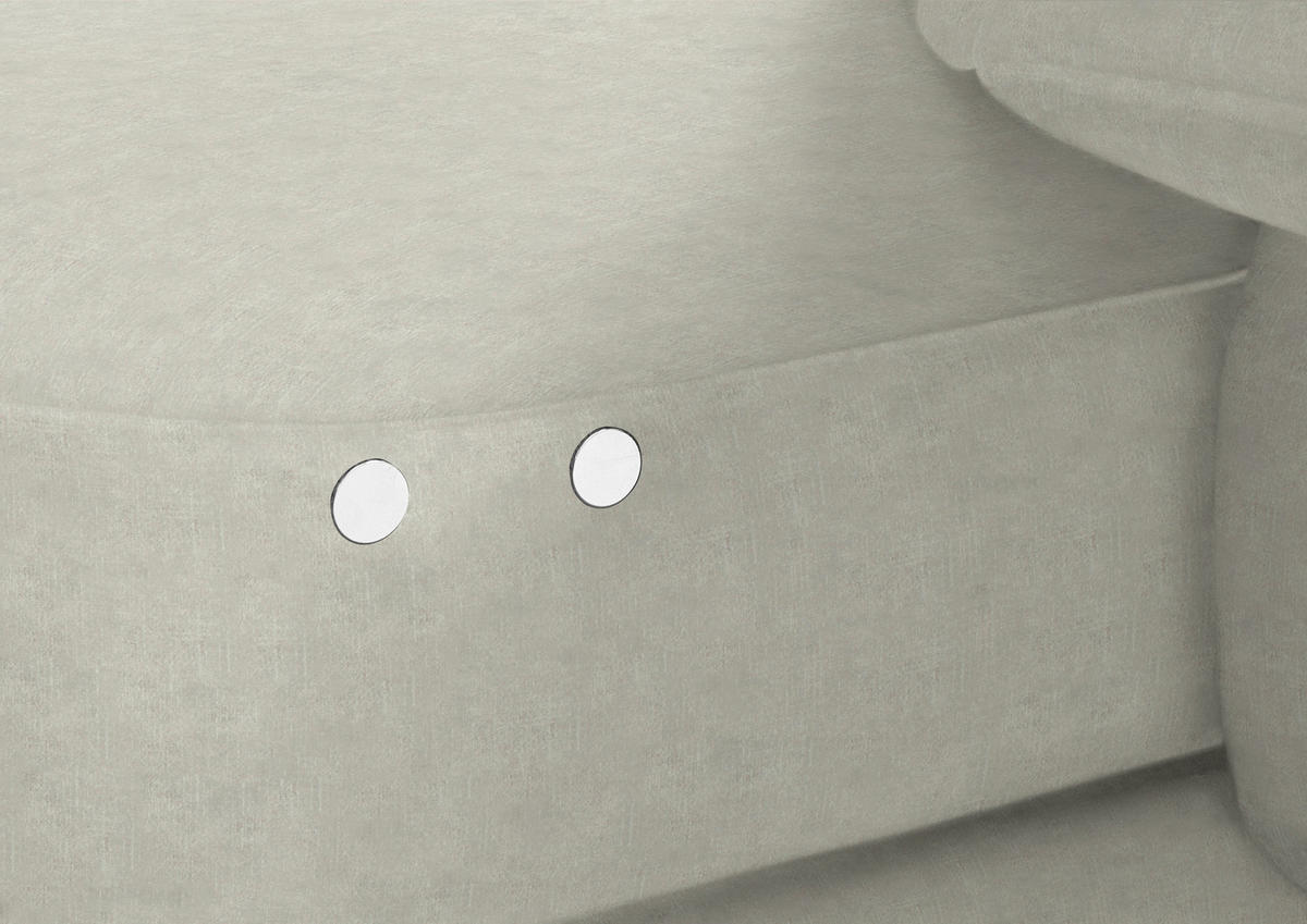 ECKSOFA in Velours Ecru  - Ecru/Schwarz, Design, Textil/Metall (310/180cm) - Dieter Knoll