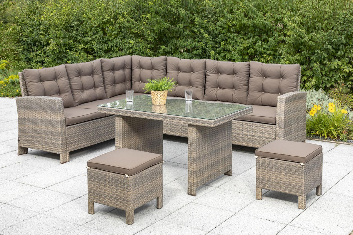 GARTENHOCKER in  - Braun/Naturfarben, ROMANTIK / LANDHAUS, Kunststoff/Metall (40/40/40cm) - Gardenson